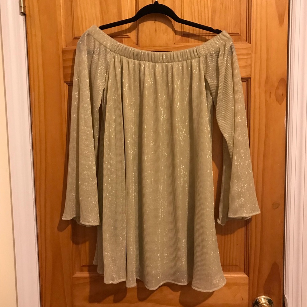 Off the Shoulder Shimmer Dress